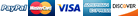 PayPal, MasterCard, Visa, Amex, Discover